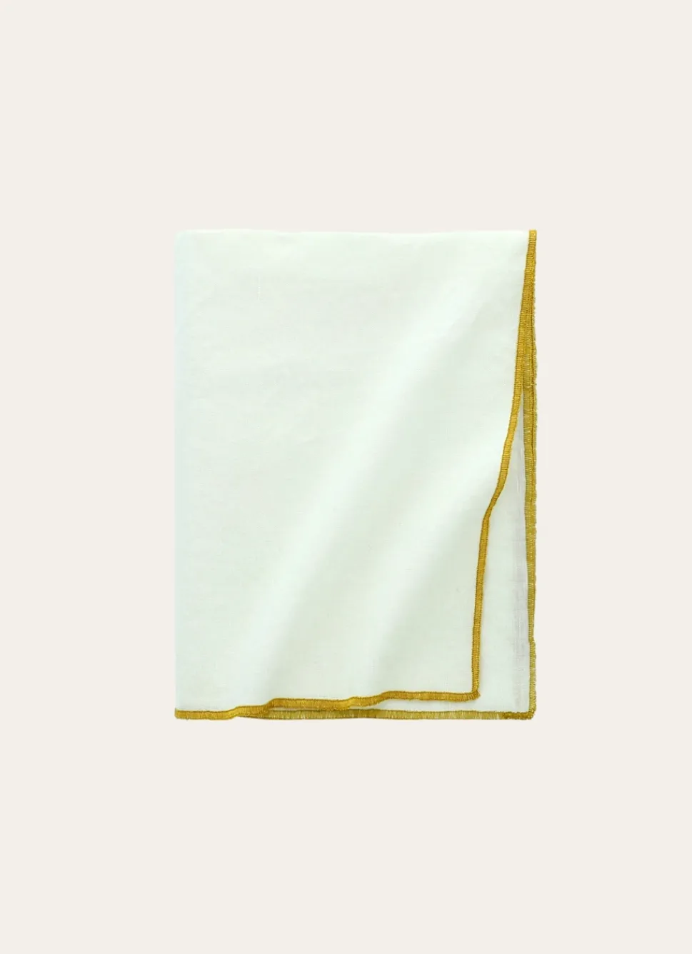 New Bouchara NAPPE COTON LIN FINITION BOURDON ÉCRU / OR
