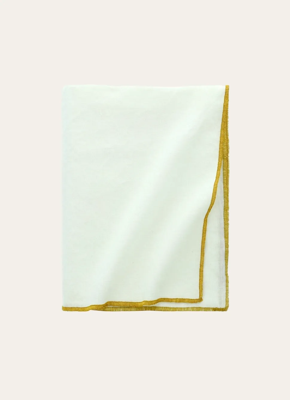 New Bouchara NAPPE COTON LIN FINITION BOURDON ÉCRU / OR