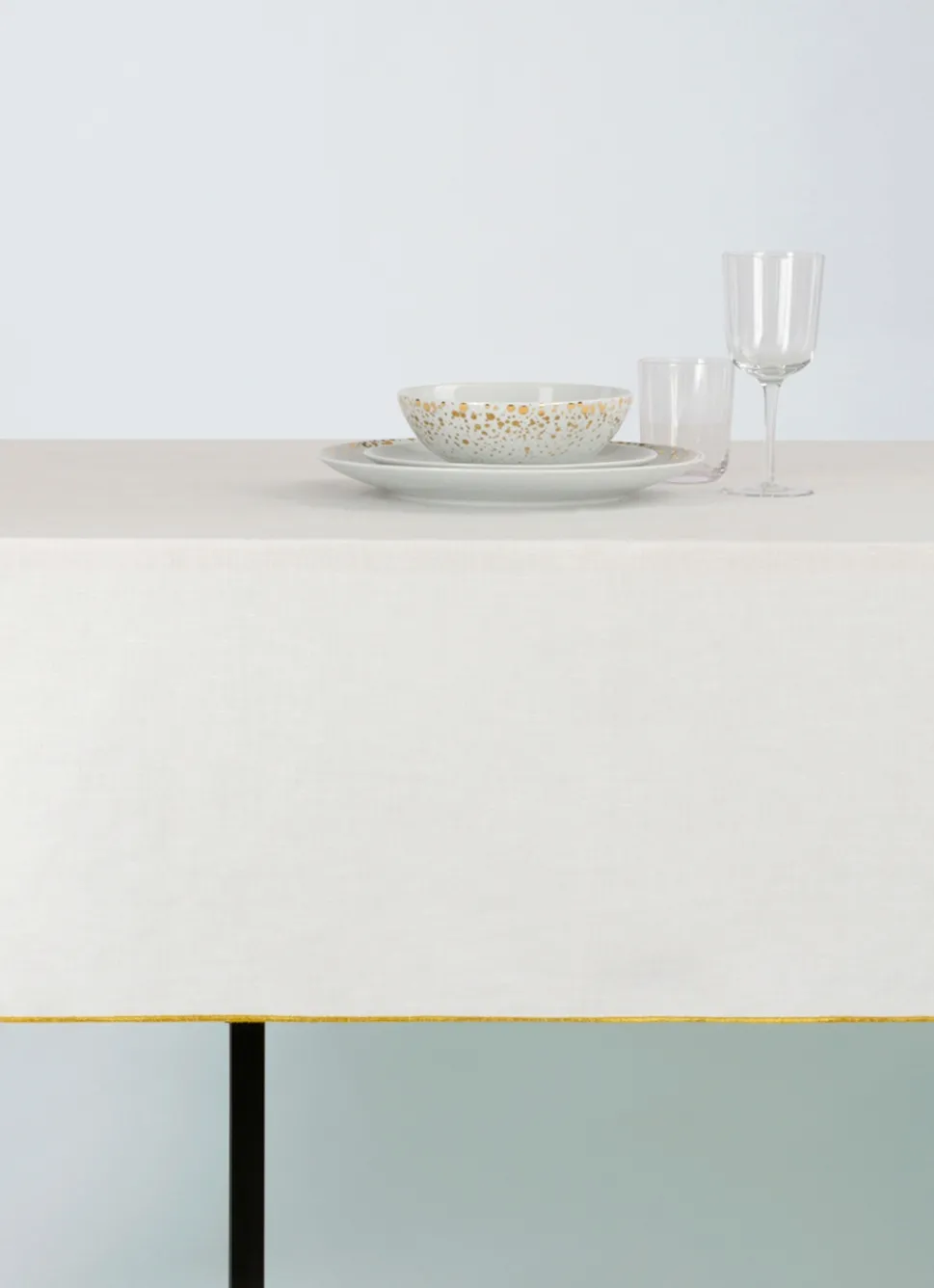 New Bouchara NAPPE COTON LIN FINITION BOURDON ÉCRU / OR