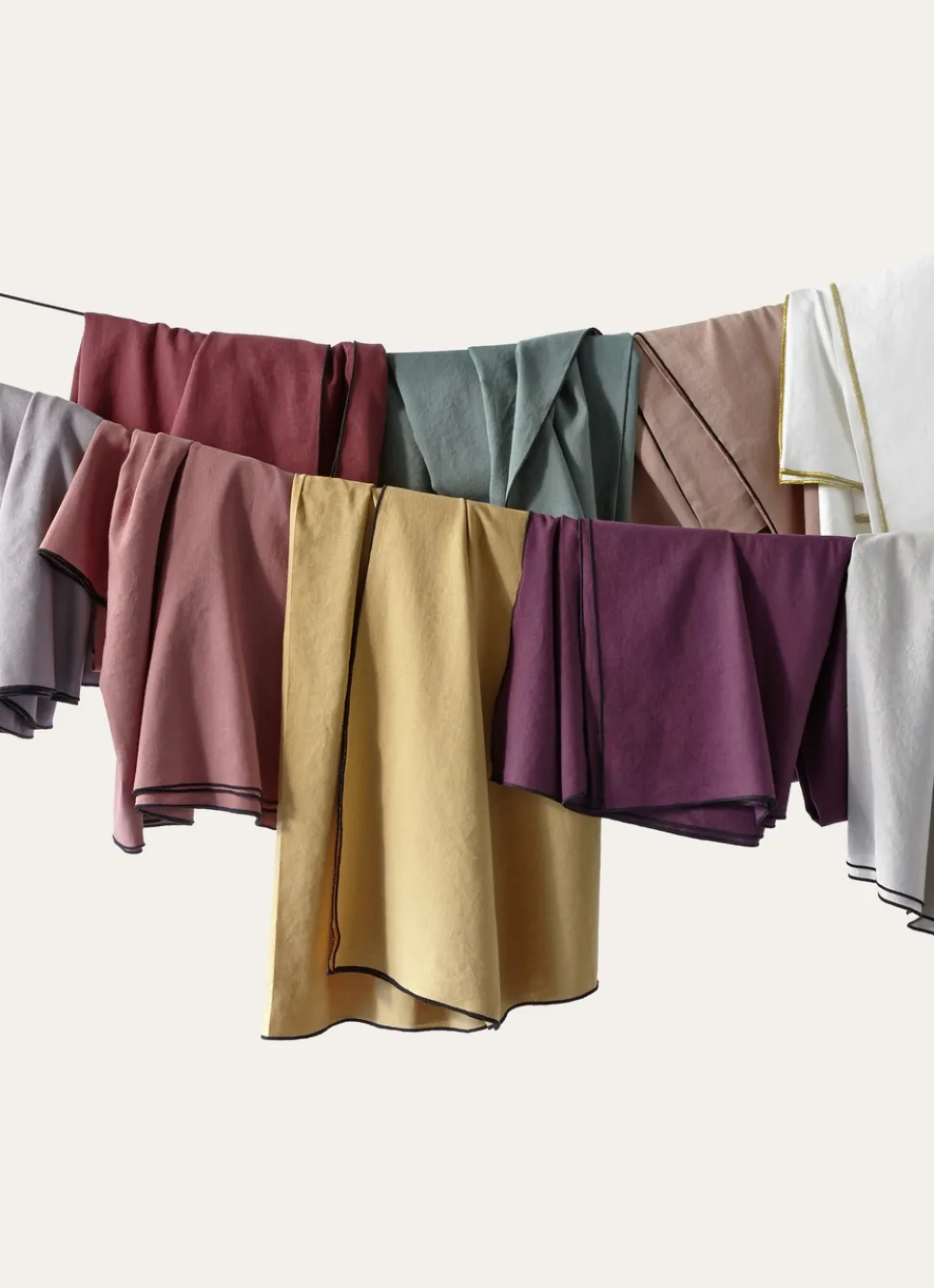 New Bouchara NAPPE COTON LIN FINITION BOURDON ÉCRU / OR