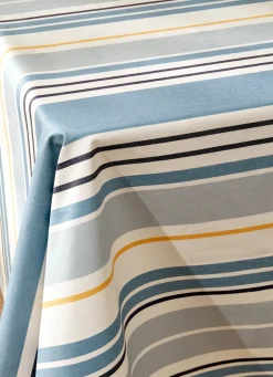 Hot Bouchara NAPPE EN COTON ENDUIT À RAYURES MULTICOLORES MULTICOLORE/BLEU