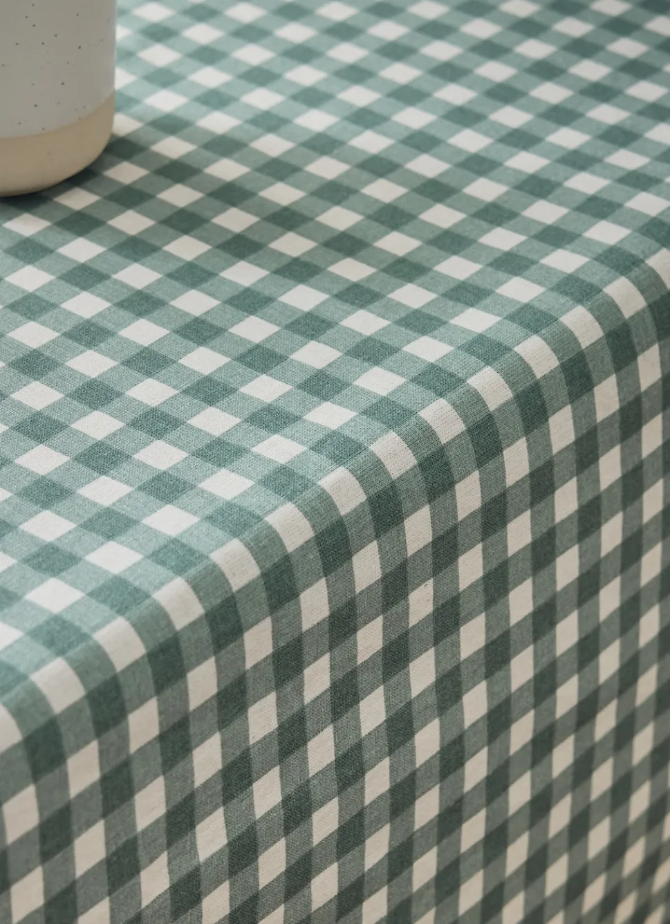 Discount Bouchara NAPPE EN COTON ENDUITE IMPRIMÉ VICHY AMANDE