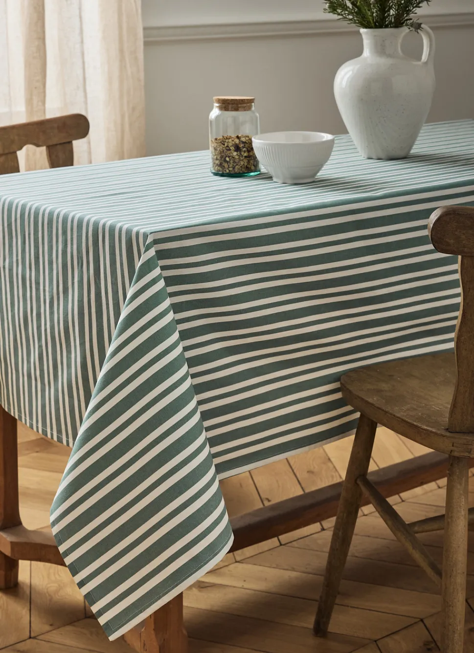 Bouchara NAPPE EN COTON ENDUITE IMPRIMÉ RAYÉ AMANDE