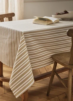 New Bouchara NAPPE EN COTON ENDUITE IMPRIMÉ RAYÉ BEIGE