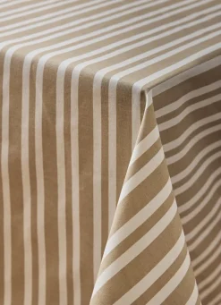 New Bouchara NAPPE EN COTON ENDUITE IMPRIMÉ RAYÉ BEIGE