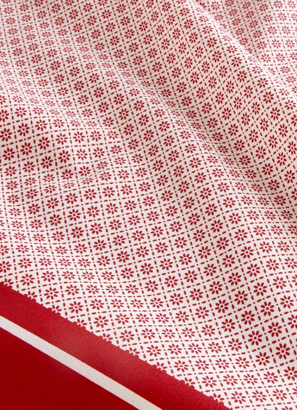 New Bouchara NAPPE EN COTON ENDUITE MOTIF FANTAISIE BLANC/ROUGE