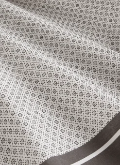 Hot Bouchara NAPPE EN COTON ENDUITE MOTIF FANTAISIE BLANC/GRIS