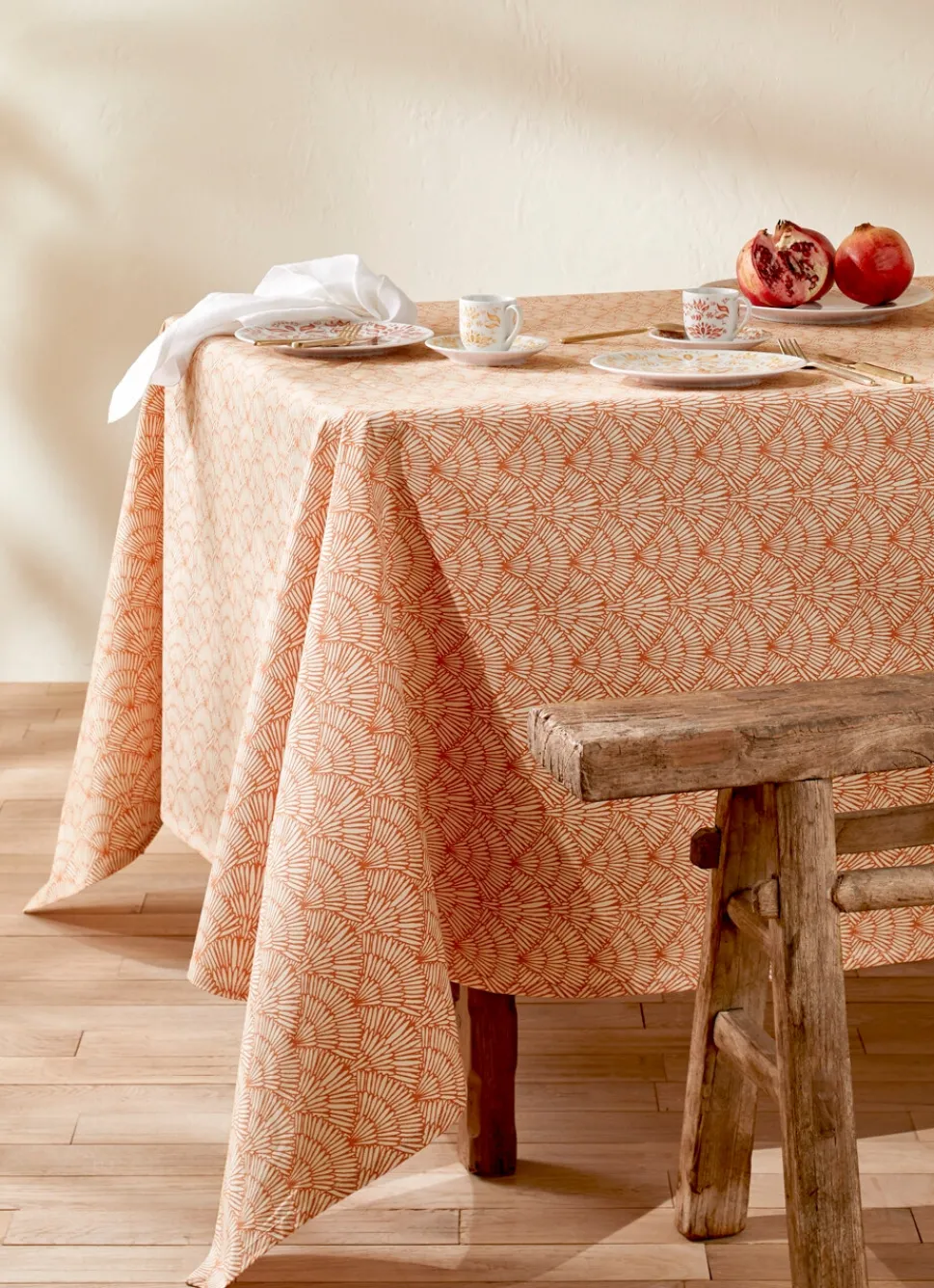 Clearance Bouchara NAPPE EN COTON IMPRIMÉ AVEC ENDUCTION ACRYLIQUE rouge