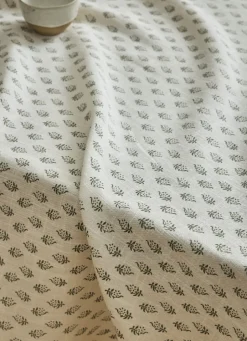 Best Bouchara NAPPE EN COTON IMPRIMÉ MOTIF INDIEN vert