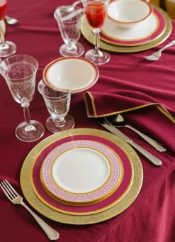 Online Bouchara NAPPE EN COTON POINT BOURDON DORÉ BORDEAUX