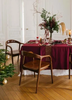 Online Bouchara NAPPE EN COTON POINT BOURDON DORÉ BORDEAUX