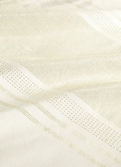 Discount Bouchara NAPPE EN COTON TISSAGE CARREAUX AVEC FILS OR ECRU