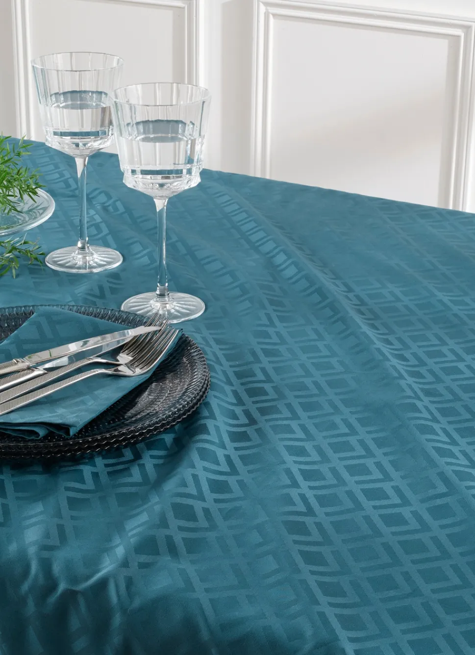 New Bouchara NAPPE EN JACQUARD DE COTON MALACHITE