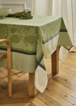 New Bouchara NAPPE EN JACQUARD DE COTON INTZ MULTICOLORE VERT