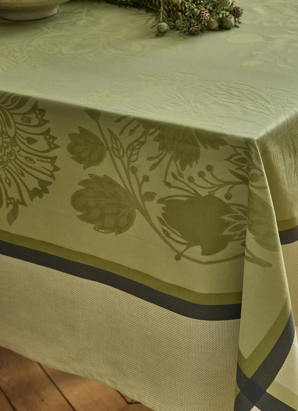 New Bouchara NAPPE EN JACQUARD DE COTON INTZ MULTICOLORE VERT