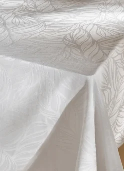 Clearance Bouchara NAPPE EN JACQUARD FEUILLES DE PALME BLANC