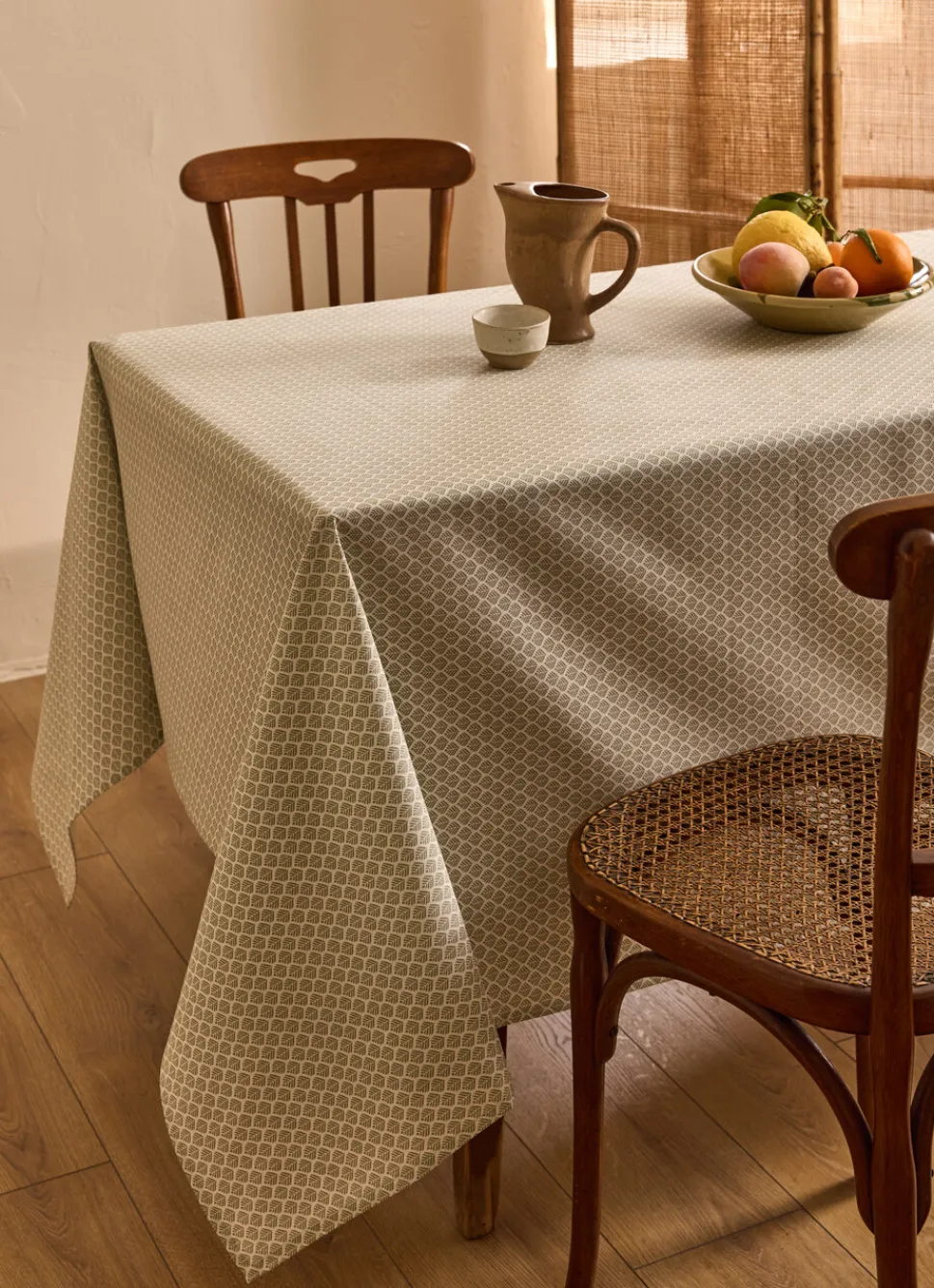 Hot Bouchara NAPPE ENDUITE EN COTON GALM ÉCRU / GENÉVRIER