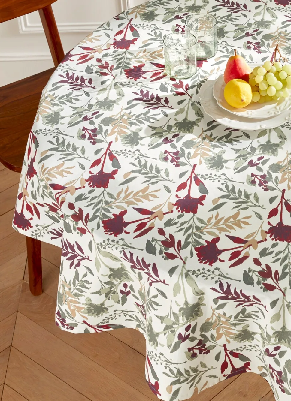 Discount Bouchara NAPPE ENDUITE EN COTON IMPRIMÉ FLEURS MULTICOLORE