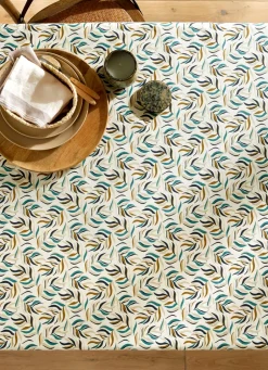 Outlet Bouchara NAPPE ENDUITE IMPRIMÉ FEUILLES CLOÉ MULTICOLORE