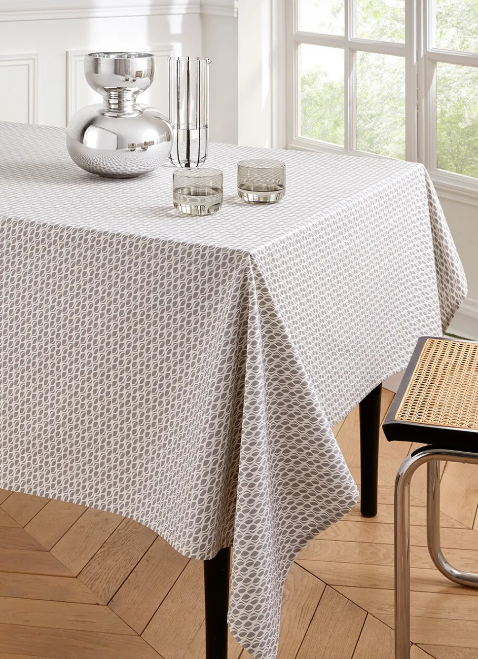Sale Bouchara NAPPE ENDUITE IMPRIMÉ GRAINS DE CAFÉ BLANC/GRIS