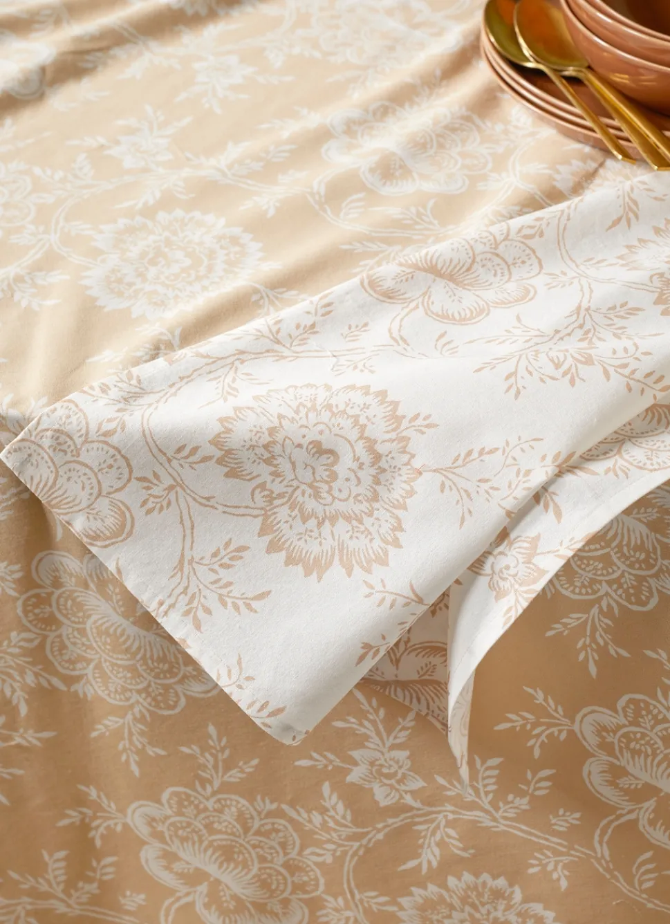 Sale Bouchara NAPPE FLEUR BICOLORE RALY BEIGE
