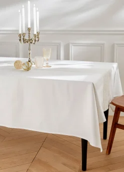 Clearance Bouchara NAPPE PLISSÉE CENTRE DE TABLE AVEC BRODERIES BLANC