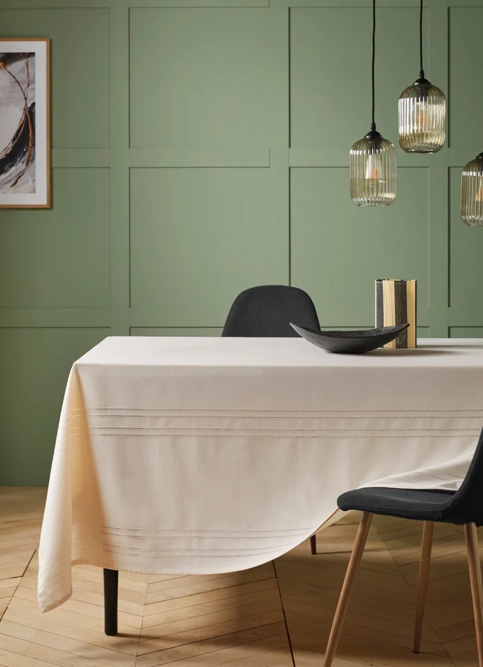 New Bouchara NAPPE POINÇON EN COTON NANI ÉCRU