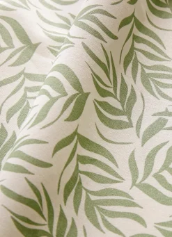 Clearance Bouchara NAPPE RONDE ENDUITE IMPRIMÉ FEUILLES CLOÉ BLANC/VERT
