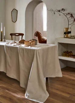 Hot Bouchara NAPPE UNIE EN TOILE CRAIE