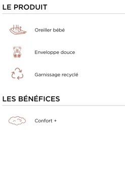 Discount Bouchara OREILLER BÉBÉ MOELLEUX BLANC