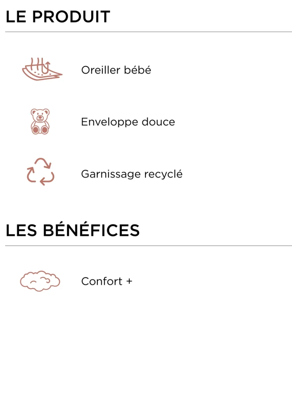 Discount Bouchara OREILLER BÉBÉ MOELLEUX BLANC