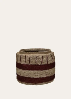 Bouchara PANIER EN FIBRES NATURELLES NATUREL / BORDEAUX