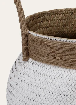 Discount Bouchara PANIER CORDE EN JONC BLANC/BEIGE