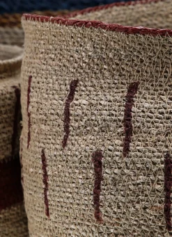 Bouchara PANIER EN FIBRES NATURELLES NATUREL / BORDEAUX