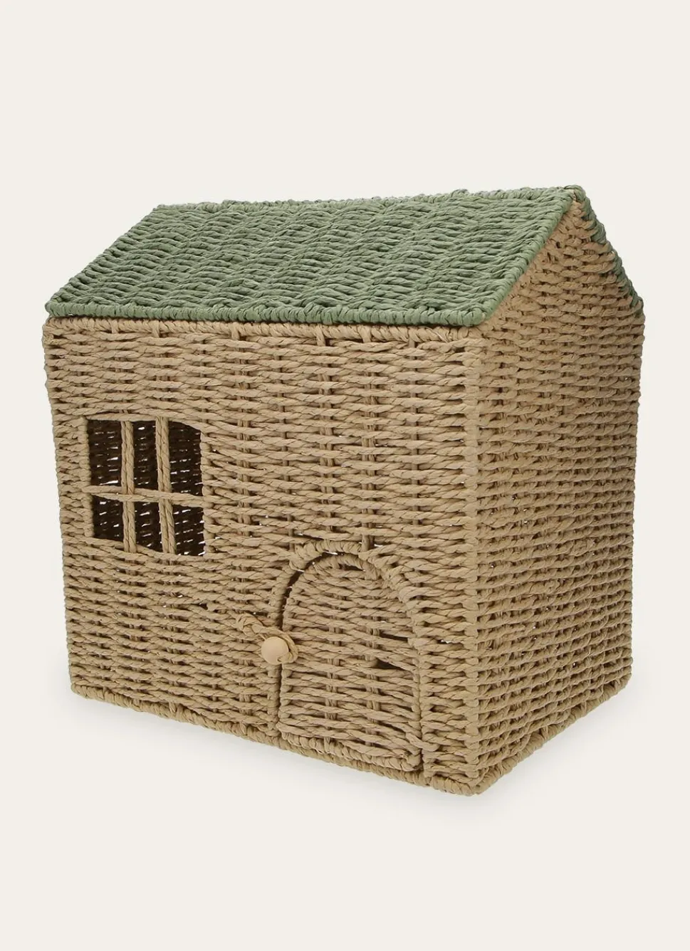 Bouchara PANIER EN FORME DE MAISON EN PAPIER TRESSÉ NATUREL