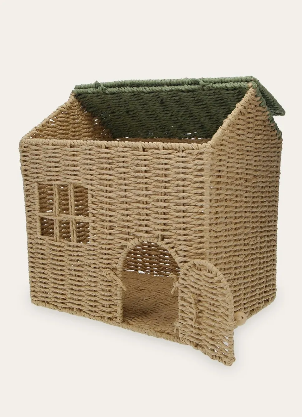 Bouchara PANIER EN FORME DE MAISON EN PAPIER TRESSÉ NATUREL