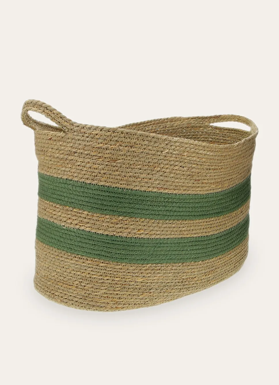 Hot Bouchara PANIER OVALE EN JONC DE MER NATUREL VALENTIN NATUREL/VERT