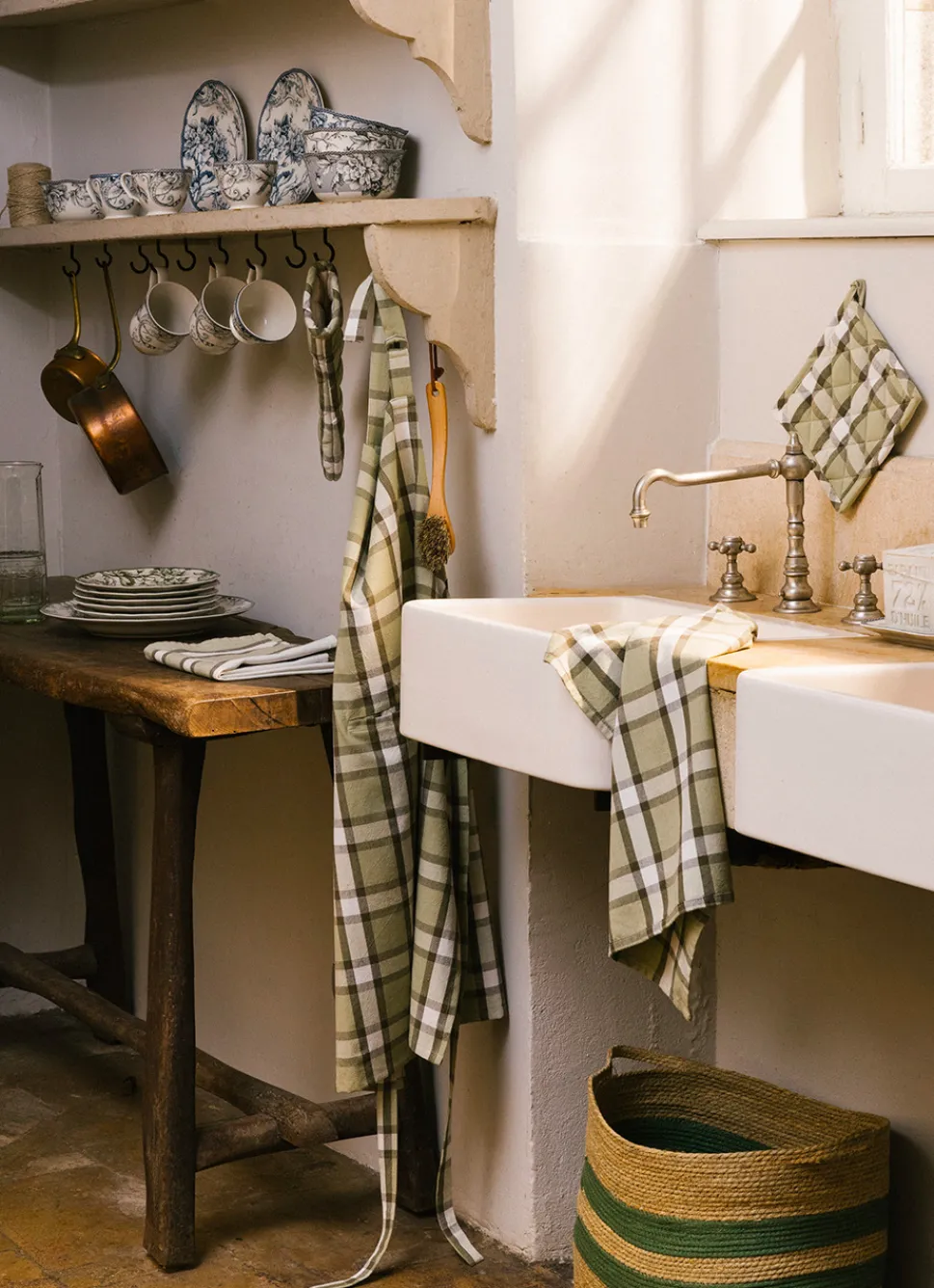 Hot Bouchara PANIER OVALE EN JONC DE MER NATUREL VALENTIN NATUREL/VERT