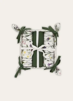 Hot Bouchara PANIÈRE DE 3 TORCHONS EN COTON MOTIF VÉGÉTAL MULTICOLORE