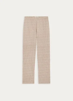 Hot Bouchara PANTALON DÉCONTRACTÉ EN COTON IMPRIMÉ ECRU
