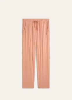 Discount Bouchara PANTALON DROIT CORAIL POIS BLANC