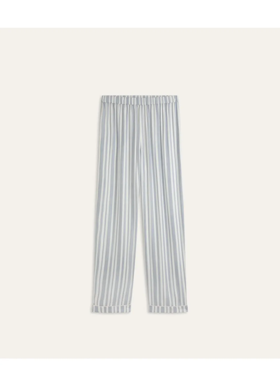 Hot Bouchara PANTALON DROIT ÉCRU RAYURE MARINE ÉCRURAYURE MARINE