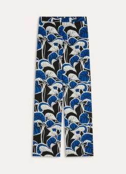 Hot Bouchara PANTALON IMPRIMÉ VÉGÉTAL EN VISCOSE Noir