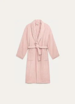 New Bouchara PEIGNOIR COL VELOURS CISELÉ ROSE