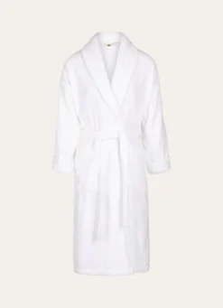 Clearance Bouchara PEIGNOIR COL VELOURS CISELÉ BLANC