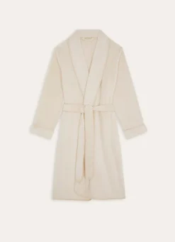 Online Bouchara PEIGNOIR EN POLAIRE AVEC DÉTAIL SATIN ECRU