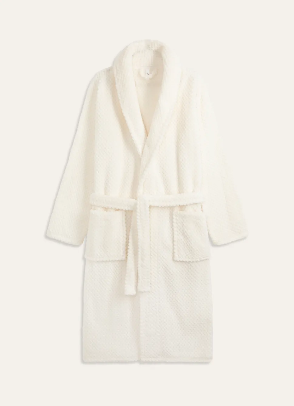 New Bouchara PEIGNOIR EN POLAIRE EMBOSSÉ MOUTO ÉCRU