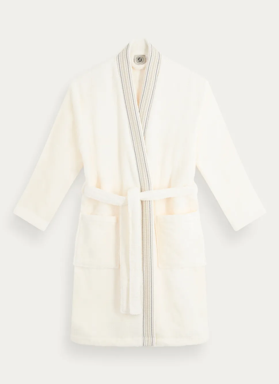 Discount Bouchara PEIGNOIR KIMONO À BANDE DÉCORATIVE IVOIRE