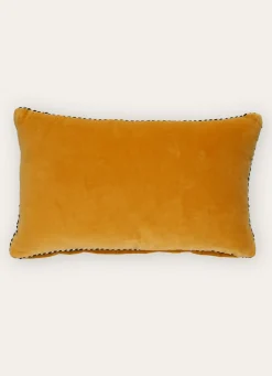 Best Bouchara PETIT COUSSIN EN VELOURS AVEC PASSEPOIL RAYÉ OCRE