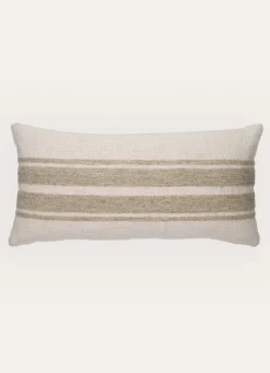 Sale Bouchara PETIT COUSSIN TEXTURÉ AVEC BANDE BRODÉE EN JUTE BEIGE